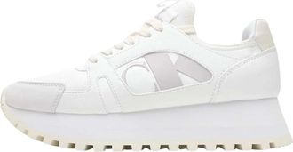 Calvin Klein Runner Low Laceup Mix NBS - Dames - Sneakers - Wit - 39 EU - Leer - Schoenen