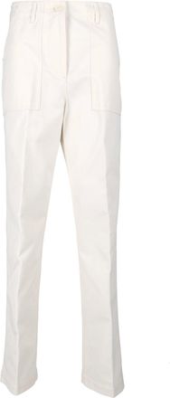 Aspesi High-Waisted Flap Button Straight-Leg Pants
