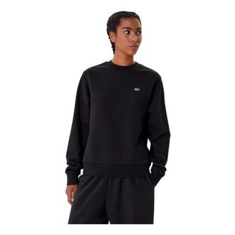 Lacoste Relaxed Fit Fleece Crew Neck Sweatshirt - Dames - Sweatshirts & Hoodies - Zwart - Maat: M Fleece
