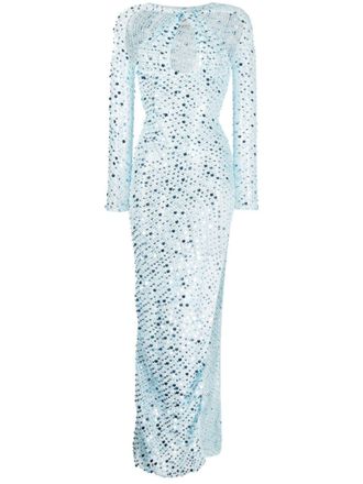 Coperni Abito lungo con paillettes - Blu