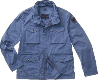 Blauer Geverfde Multi-pocket Jas - Heren - Zomerjassen - Blauw - S - Jassen