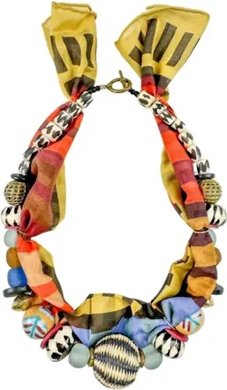 Twine & Twig Womens Beaded Bandana Necklace In Multi
