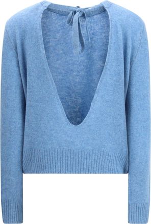 Marni Womens Long-Sleeved Crewneck Sweater Sky Kashmir-Capra Hircus Kashmir/capra