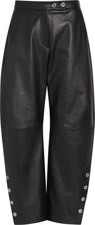 Sportmax Barrel-leg Leather Trousers - Black - 10 (UK10 / S)