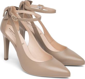 Nero Giardini Bow Ankle Strap Pump in Taupe at Nordstrom, Size 35