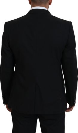 Dolce & Gabbana Mens Black Wool Stretch Slim Fit Jacket Blazer Clothing