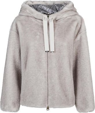 Herno Zachte Bomber van Imitatiebont - Dames - Jassen - Grijs - XL - Katoen - Jassen