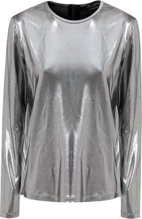 Tom Ford Womens Metallic Longsleeve Top - Silver viscose - Size EU 36 (Womens)