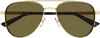 Gucci Zonnebril met piloten montuur - Goud