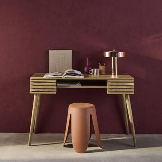 Sweeek 2-drawers Wooden Effect Desk in Light Brown