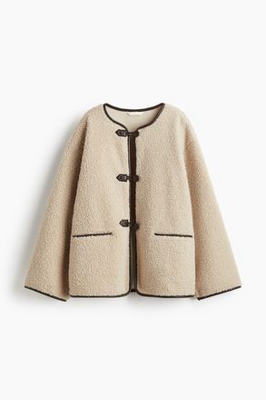 H&M Jacke aus Teddyfleece - Hellbeige