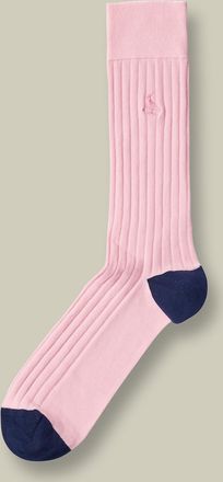 CHARLES TYRWHITT Cotton Rib Socks - Light Pink Size 10.5-13 by Charles Tyrwhitt