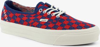 Vans Womens Sneakers Authentic 44 Red Checkerboard Fabric-Rubber Trainers Fabric/rubber