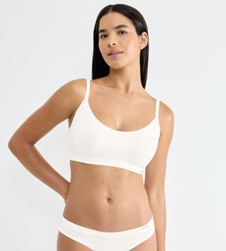 sloggi Schalen-BH SLOGGI FREE Evolve P, Damen, Gr. 2, N-Gr, weiss (silk wei&szlig;), Single Jersey, Obermaterial: 46% Polyester, 45% Modal, 9% Elasthan, unifarben,