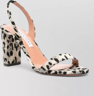 Aquazzura so nude jacquard block heel sandals
