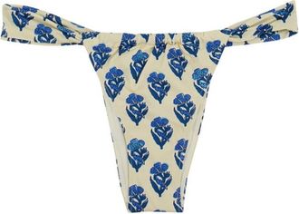 MC2 Saint Barth Blue Floral Bikini Bottom Swimwear
