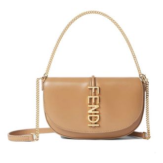 Fendi Handbags, female, Beige, Size: ONE SIZE Fendigraphy Wallet on Chain
