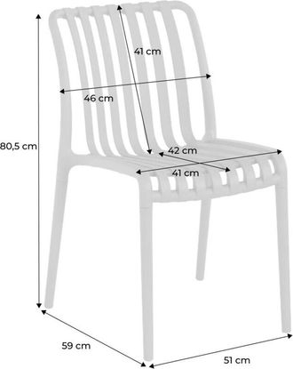 Sweeek Set of 4 stackable plastic garden chairs Sage Green 60x48x80 cm - Agathe