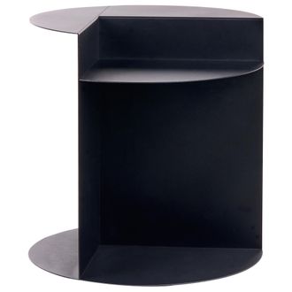 Beliani Beliani - Mesa Auxiliar De Metal Redonda Con Estante Negro Taggart