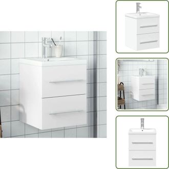 vidaXL Mobile da bagno con lavabo - vidaXL Mobile da Bagno con Lavabo Bianco - Lavabo da incasso