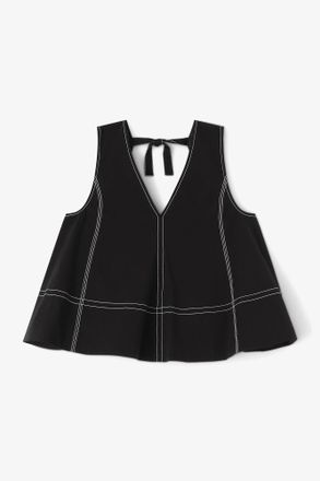 Ganni Black Cotton A-line Top - Size 10/12 Organic
