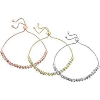 Delmar Set Of 3 Diamond Slider Bracelets - 0.73ct. in Silver Multi at Nordstrom Rack