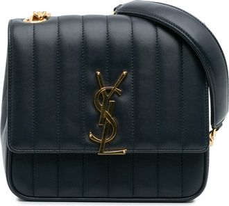 Saint Laurent Pre-owned Womens Becky Quilted Crossbody Bag - Black Leather - One Size