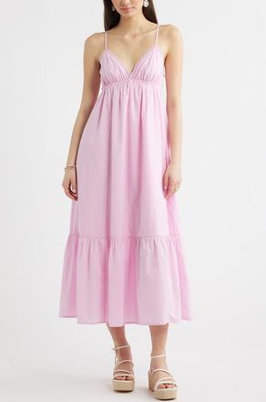 BP. Ruffle Hem Cotton Maxi Dress in Pink Sweet at Nordstrom, Size Xx-Small