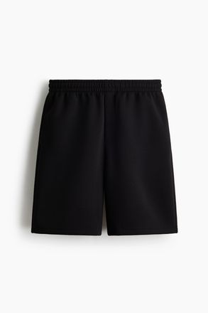 H&M Interlock-Shorts in Relaxed Fit - Schwarz