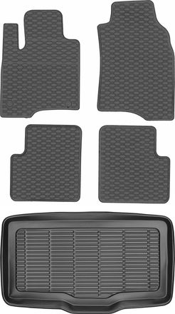 OEM Juego De Alfombrillas De Goma Para Fiat Panda Iii Hatchback Del 2012 + Alfombrilla Para El Maletero