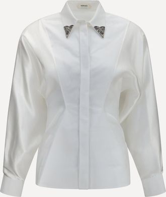 Versace Embroidered cotton poplin Shirt Female 42