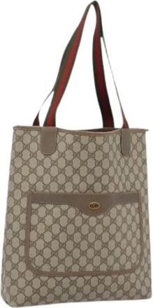 Gucci Pre-owned Vintage Tote Bag - Dames - Vintage Shopper - Beige - ONE Size - Leer - Vintage