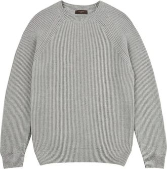 Incotex ribbed crew-neck sweater - men - Cashmere - 50 - Grey
