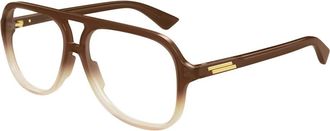 Bottega Veneta Pilot Eyeglasses - unisex - Brillen - Bruin - 56 MM - Accessoires