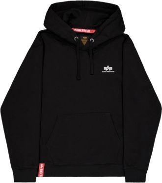 Alpha Industries Basic Hoody Small Logo - Heren - Hoodies - Zwart - M - Katoen - Hoodies & sweatvesten