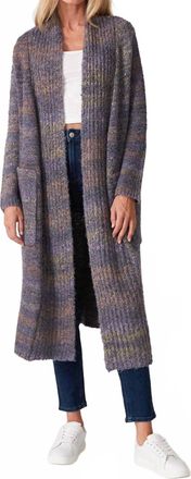 Lovestitch Marled Knit Duster Cardigan In Blue