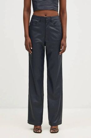 Rotate Rotie Faux Leather Pants In Navy