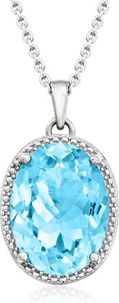 Ross-Simons Swiss Blue Topaz Pendant Necklace in Sterling Silver