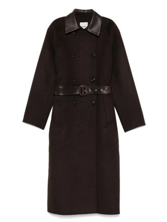Sandro double-breasted coat - women - Wool - 42 - Brown