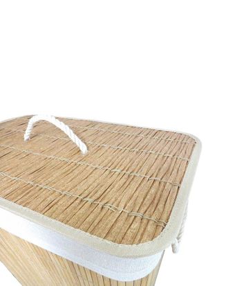 TJ Hughes Bamboo Laundry Rectangular Basket - TJ Hughes