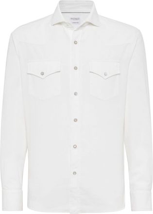 Brunello Cucinelli corduroy cotton shirt - men - Cotton - L - White