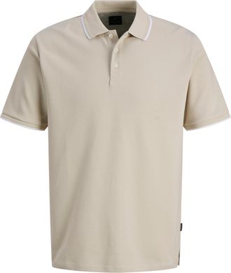 Jack & Jones Poloshirt JACK & JONES JPRBLAETHAN DETAIL SS POLO SN, Herren, Gr. XXL, ancient scroll, Jersey, Obermaterial: 40% Baumwolle, 38% Polyester, 22% Elastom