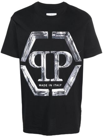 Philipp Plein SS PP Glass cotton T-shirt - Black