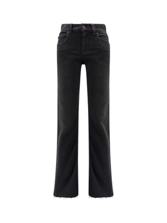 Balenciaga Denim Trousers With Frayed Edges