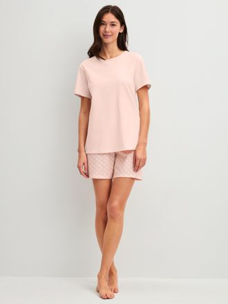 CALIDA Shorty CALIDA Easter Nights, Damen, Gr. XS (36/38), pearl blush, Single Jersey, Obermaterial: 100% Baumwolle, bequem kurz, Rundhals, Homewear-Sets Sho