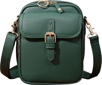 Generic Successivei Crossbody Bag, Successive Premium Adjustable Vintage Versatile Anti-Theft Cross Body Leather Bag with 10 Card Slots (Green)
