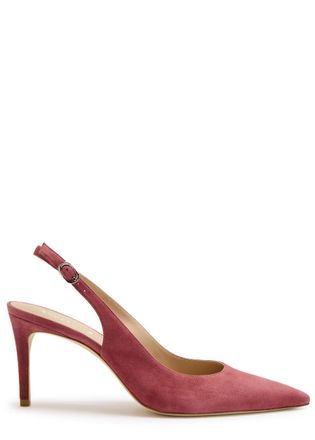 Stuart Weitzman Stuart Weitzman Stuart Power 75 Suede Slingback Pumps - Pink