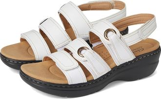 Clarks Merliah 2 Bali Womens Sandals White Combi Leather : 9.5 A - Narrow, Rubber