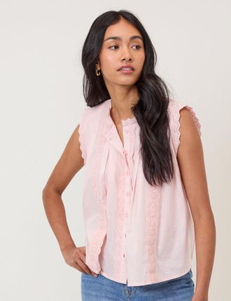 Nobody's Child Light Pink Sleeveless Blouse