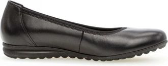 Gabor Zwarte Foulardcalf Ballerina - Dames - Ballerinas - Zwart - 38 1/2 EU - Leer - Schoenen